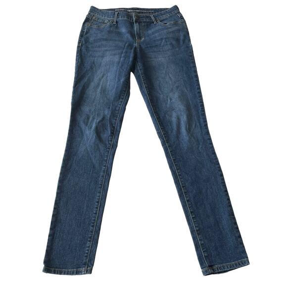Old Navy Womens Jeans Size 6 Super Skinny Mid Rise Denim Blue Jeans Dark Wash - Picture 1 of 10